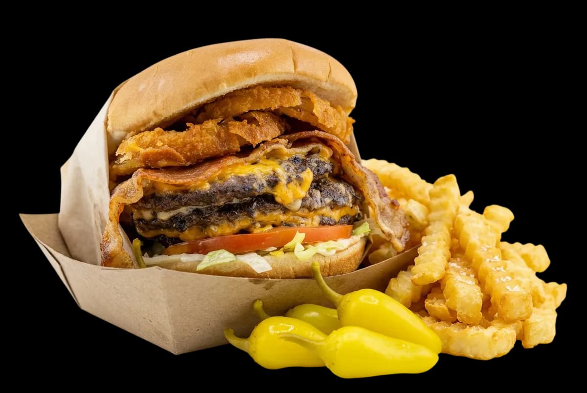 Mega Rush Burger menu item.